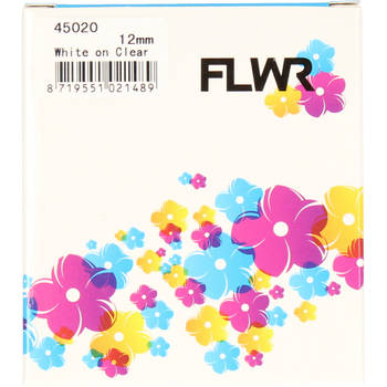FLWR Dymo 45020 wit op transparant breedte 12 mm labels