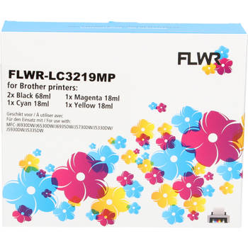 FLWR Brother LC-3219XL Multipack zwart en kleur cartridge