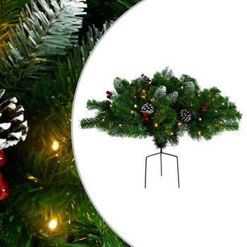 vidaXL Kerstdecoratie met verlichting 40 cm PVC groen