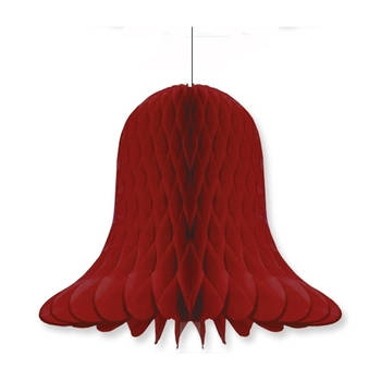 1x Kerst/feest decoratie klokken bordeaux rood 30 cm - Hangdecoratie