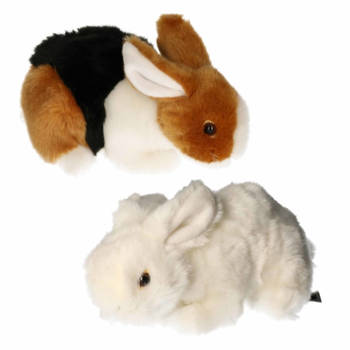 Setje van 2x stuks pluche knuffel konijnen van 20 cm - Knuffel huisdieren