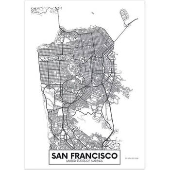 Canvas city map San Francisco 30X40cm
