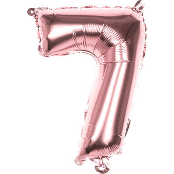 Boland - Folieballon cijfer (36 cm) 7 - Rose Goud - Cijfer ballon