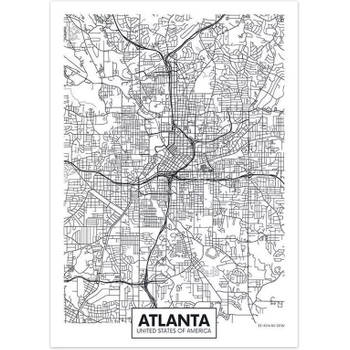 Canvas city map Atlanta 30X40cm