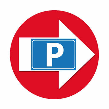 Bewegwijzering stickers rood met P symbool 4 st - Feeststickers