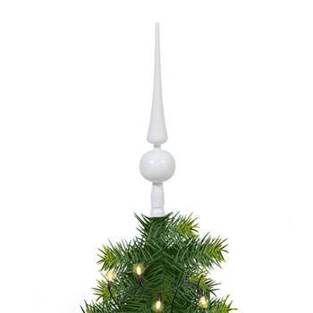 Kerst piek wit kunststof H28 cm kerstversiering - kerstboompieken