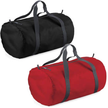 Set van 2x kleine sport/draag tassen 50 x 30 x 26 cm - Zwart en Rood - Sporttassen