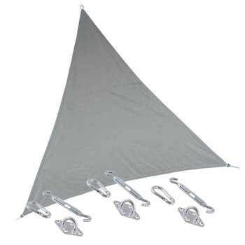 Premium kwaliteit schaduwdoek/zonnescherm Shae driehoek beige 3 x 3 x 3 meter met ophanghaken - Schaduwdoeken