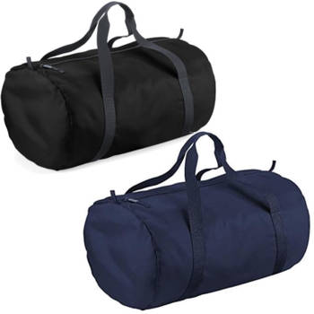 Set van 2x kleine sport/draag tassen 50 x 30 x 26 cm - Zwart en Donkerblauw - Sporttassen