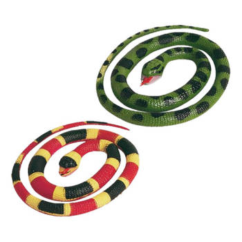 Setje van 2x rubberen nep/namaak slangen van 65 cm - Speelfiguren