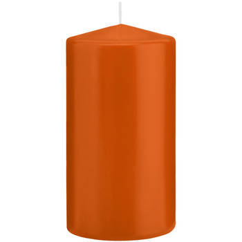 1x Kaarsen oranje 8 x 15 cm 69 branduren sfeerkaarsen - Stompkaarsen