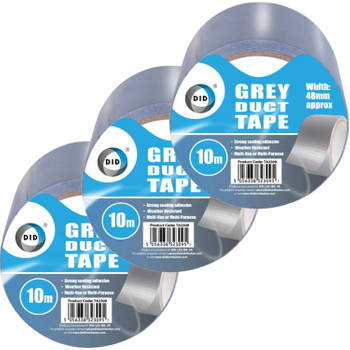 DID duct tape/reparatietape grijs 3 stuks 10 meter - Tape (klussen)