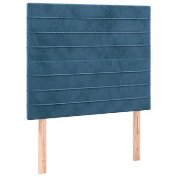 vidaXL Hoofdborden 2 st 100x5x78/88 cm fluweel donkerblauw