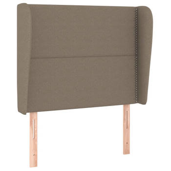 vidaXL Hoofdbord met randen 103x23x118/128 cm stof taupe