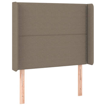 vidaXL Hoofdbord met randen 103x16x118/128 cm stof taupe