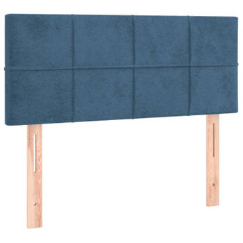 vidaXL Hoofdbord 80x5x78/88 cm fluweel donkerblauw