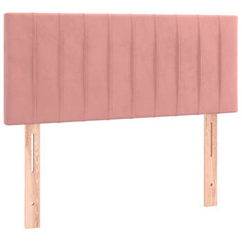 vidaXL Hoofdbord 80x5x78/88 cm fluweel roze