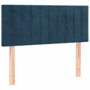 vidaXL Hoofdbord 90x5x78/88 cm fluweel donkerblauw