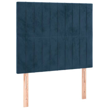 vidaXL Hoofdborden 2 st 80x5x78/88 cm fluweel donkerblauw