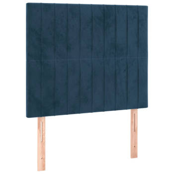 vidaXL Hoofdborden 2 st 90x5x78/88 cm fluweel donkerblauw