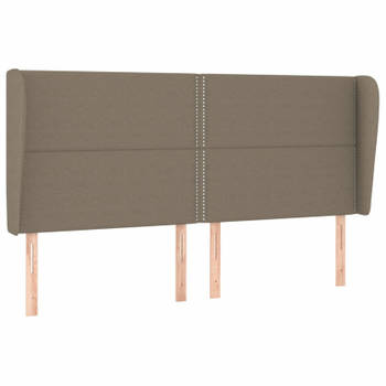 vidaXL Hoofdbord met randen 183x23x118/128 cm stof taupe