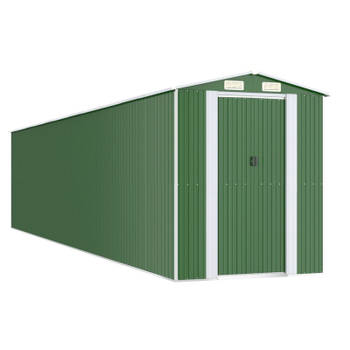 vidaXL Tuinschuur 192x938x223 cm gegalvaniseerd staal groen