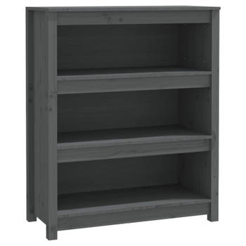 vidaXL Boekenkast 80x35x97 cm massief grenenhout grijs