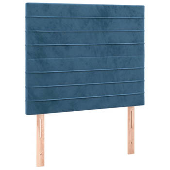 vidaXL Hoofdborden 2 st 80x5x78/88 cm fluweel donkerblauw