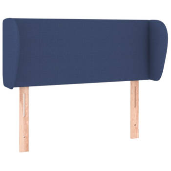 vidaXL Hoofdbord met randen 103x23x78/88 cm stof blauw