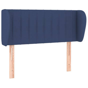 vidaXL Hoofdbord met randen 83x23x78/88 cm stof blauw