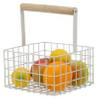 Fruitschaal/fruitmand klein staaldraad wit 18 x 18 x 21 cm - Fruitschalen