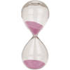Zandloper 5 minuten roze zand 12,5 cm van glas - Zandlopers