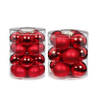 32x stuks glazen kerstballen rood mix 6 en 8 cm glans en mat - Kerstbal