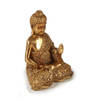 Boeddha beeld polyresin goud 18 cm voor binnen rust houding - Beeldjes