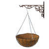Hanging basket 35 cm met ijzeren muurhaak en kokos inlegvel - Plantenbakken