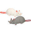 John Toy - Speelgoed/Halloween decoratie ratten - 2x stuks - Kunststof - In 2 kleuren van 28 cm - Speelfiguren