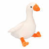 Pluche knuffel witte gans 18 cm - Vogel knuffels