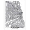 Canvas city map Chicago 30X40cm