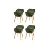 Set van 4- Hartman Sophie Studio diningstoel- Moss green- Teak poot