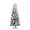 The Living Store Kerstboom - Kunstkerstboom 180 cm - Wit/Groen - Scharnierconstructie - Volle uitstraling -