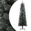 vidaXL Kunstkerstboom met standaard smal 150 cm PVC groen