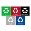 Plafor Prullenbakken Sticker Set, 5 stuks, Recyclebakken, Afvalbakken