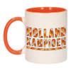 Mok/ beker wit en oranje Holland kampioen 300 ml - feest mokken