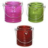 Citronella kaars - 3x - in windlicht - roze/groen en rood - 20 branduren - citrusgeur - geurkaarsen