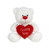 Pluche knuffelbeer met wit/rood Love hartje 30 cm - Knuffelberen