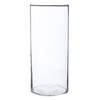 Bloemenvaas cilinder vorm van transparant glas 30 x 13 cm - Vazen