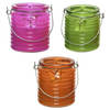 Citronella kaars - 3x - in windlicht - roze/groen en oranje - 20 branduren - citrusgeur - geurkaarsen