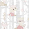 Noordwand Behang Mondo baby Forest Animals grijs en roze