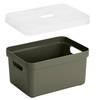 Opbergboxen/opbergmanden groen van 5 liter kunststof met transparante deksel - Opbergbox