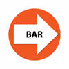 Oranje bewegwijzering stickers Bar 4 st - Feeststickers